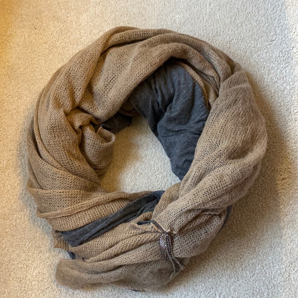 Beige Layered Donni Charm Scarf